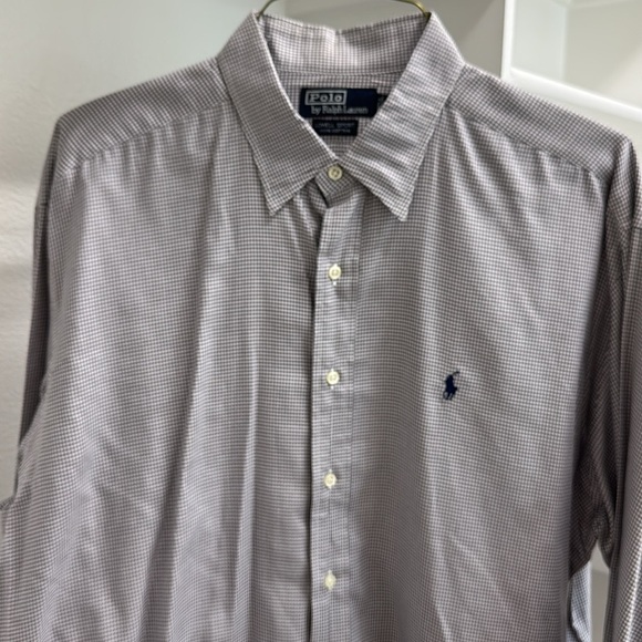Polo Ralph Lauren Lowell Sport 100% Cotton XL Long Sleeve Button Down Gray Plaid - Picture 10 of 11